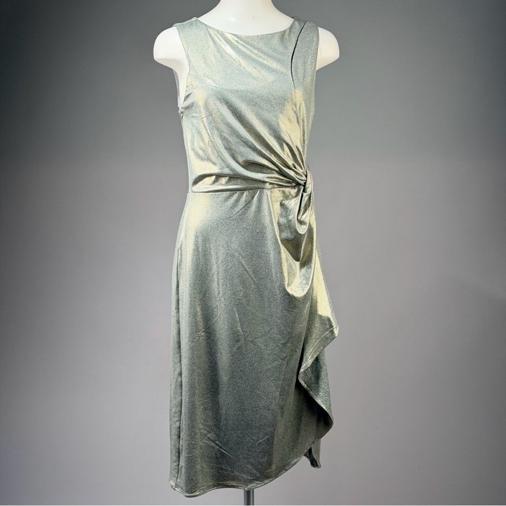 Chic Asymmetrical Silver Golden Dress (rack9)
